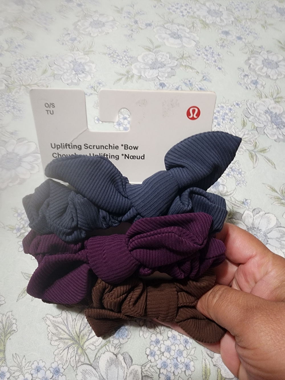 lululemon athletica Uplifting Scrunchie Bow Set - Navy, Plum, Brown